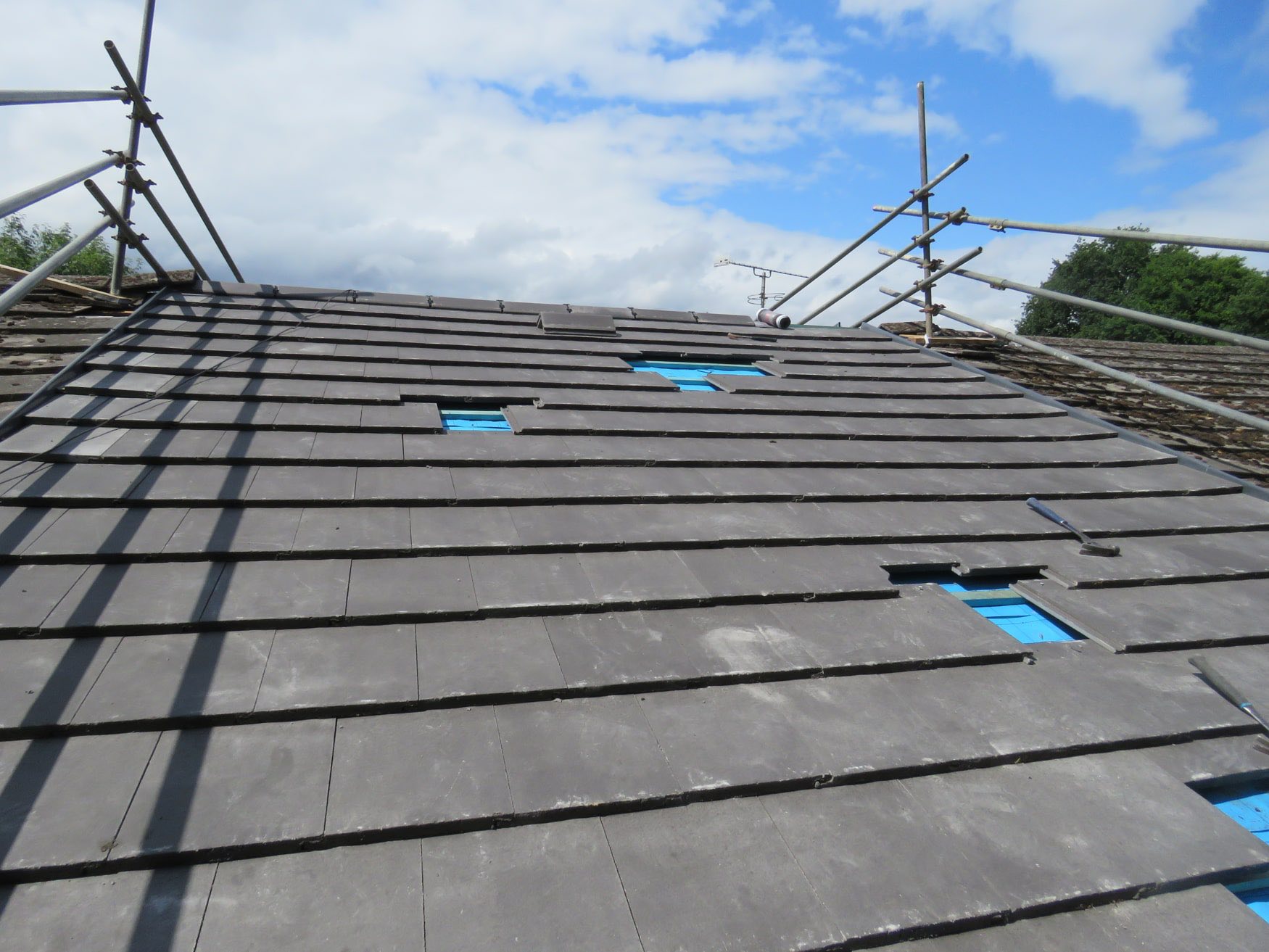 Natural slate roof repair in Ivybridge